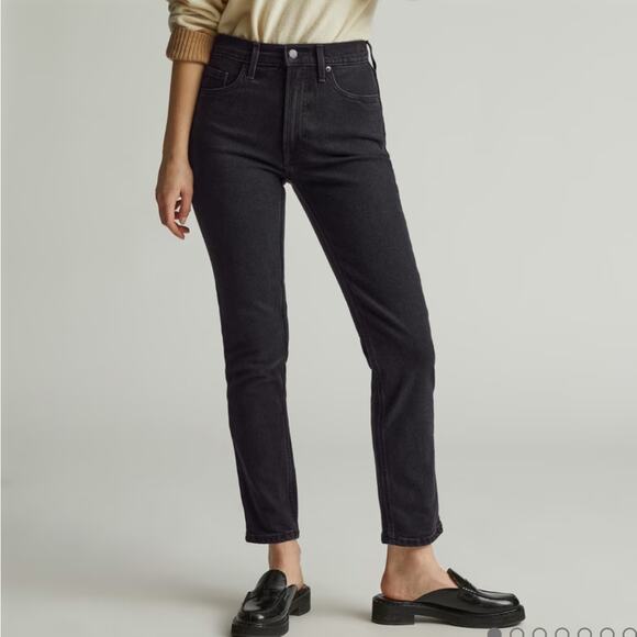 EVERLANE The Cheeky Jean Tumbled Black size 26x 28.5” - Picture 2 of 16